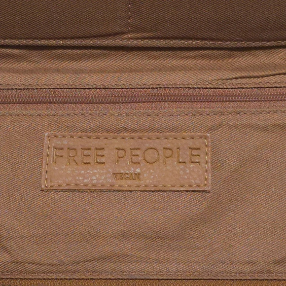 FREE PEOPLE Distressed Vegan Wallet, Brown, Slim Design, Wrist Strap Attached - Picture 11 of 15